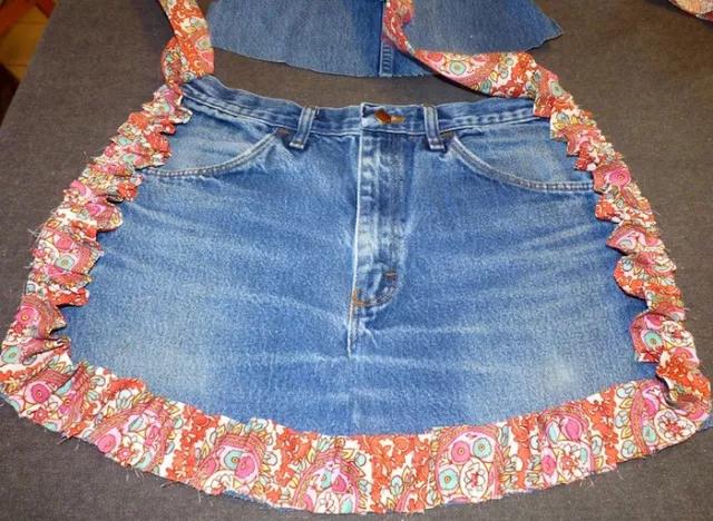 旧牛仔裤改造围裙大全步骤,旧牛仔裤改造围裙步骤