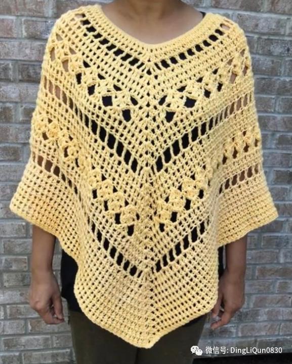 斗篷披肩钩花图样,针织披肩花样图片大全