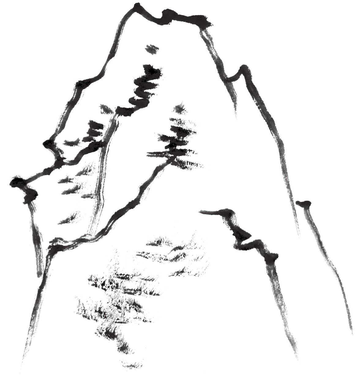 国画山的画法和步骤,国画基础入门教程39山石结构画法