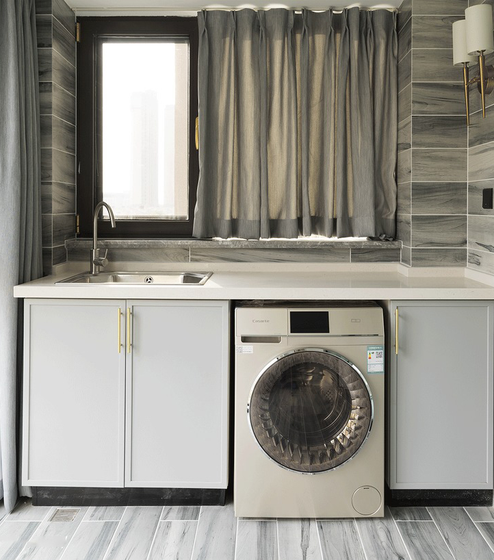 新房装修小洗衣机放哪里比较好,小户型卫生间洗衣机怎么放