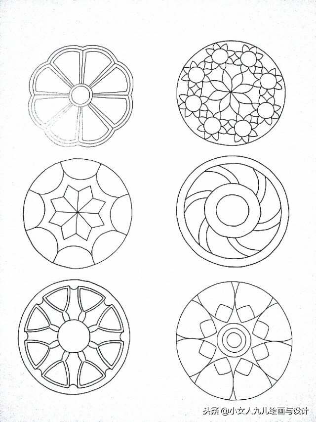 陀螺线描画,禅绕画图案大全简单易画