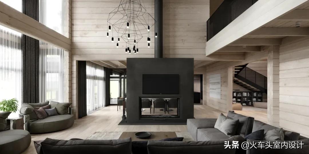 80款挑空客厅设计,大宅就该有这气势