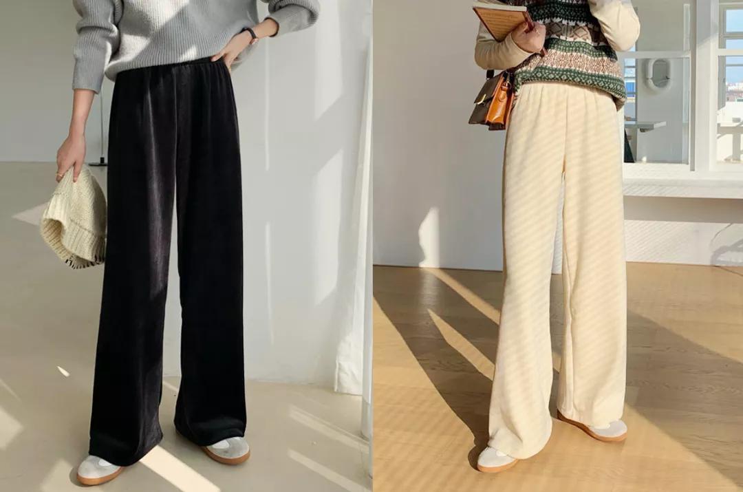 烂大街的阔腿裤也穿出高级感,阔腿裤就要选择保暖又显瘦的
