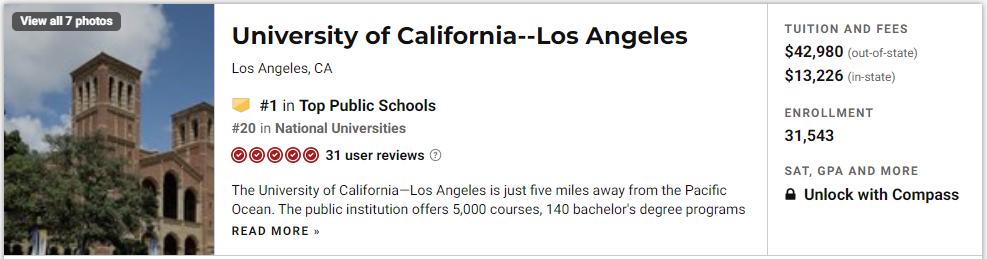 2021年美国康涅狄格大学排名,2023年usnews全美公立大学排名