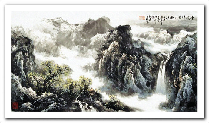 溪山国画山水画,郭金标山水画大全