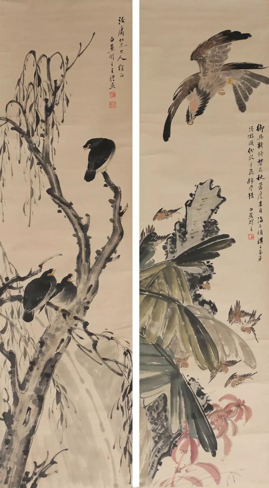 潘天寿写意花鸟画要义,著名画家潘天寿花鸟画构图理论
