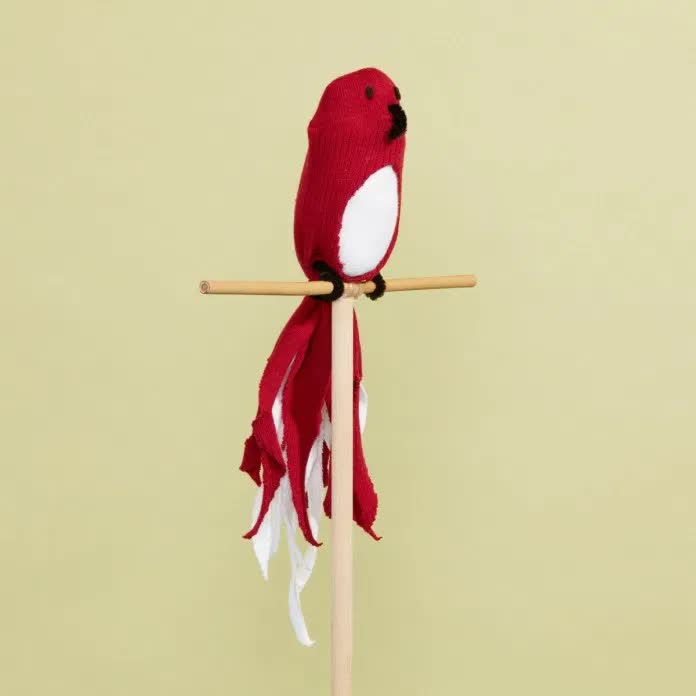 儿童手工制作袜子布偶,丝网袜手工制作小鸟图片