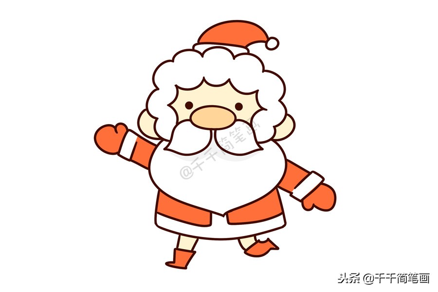 圣诞老人简笔画应该添什么,圣诞老人的礼物简笔画