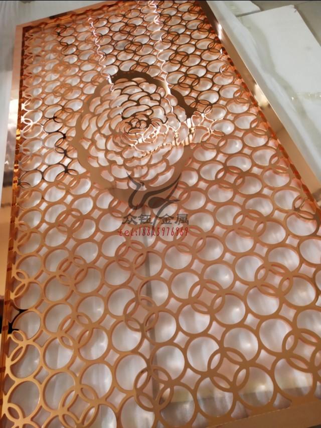 玫瑰金雕刻屏风高清大图,玫瑰金方管屏风装饰效果