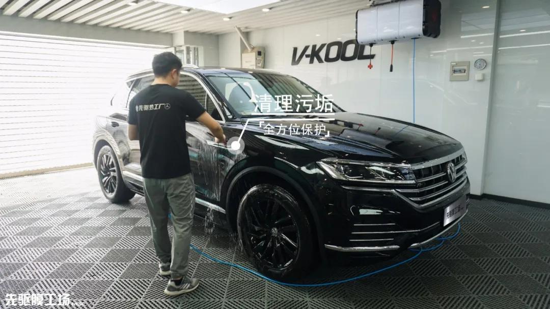 新款途锐漆面保护膜隐形车衣施工,途锐威固隔热膜