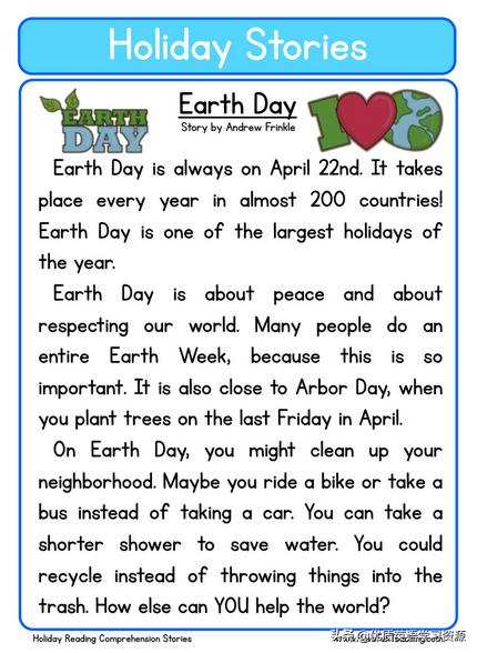 earthday英语版,英语课文earthday