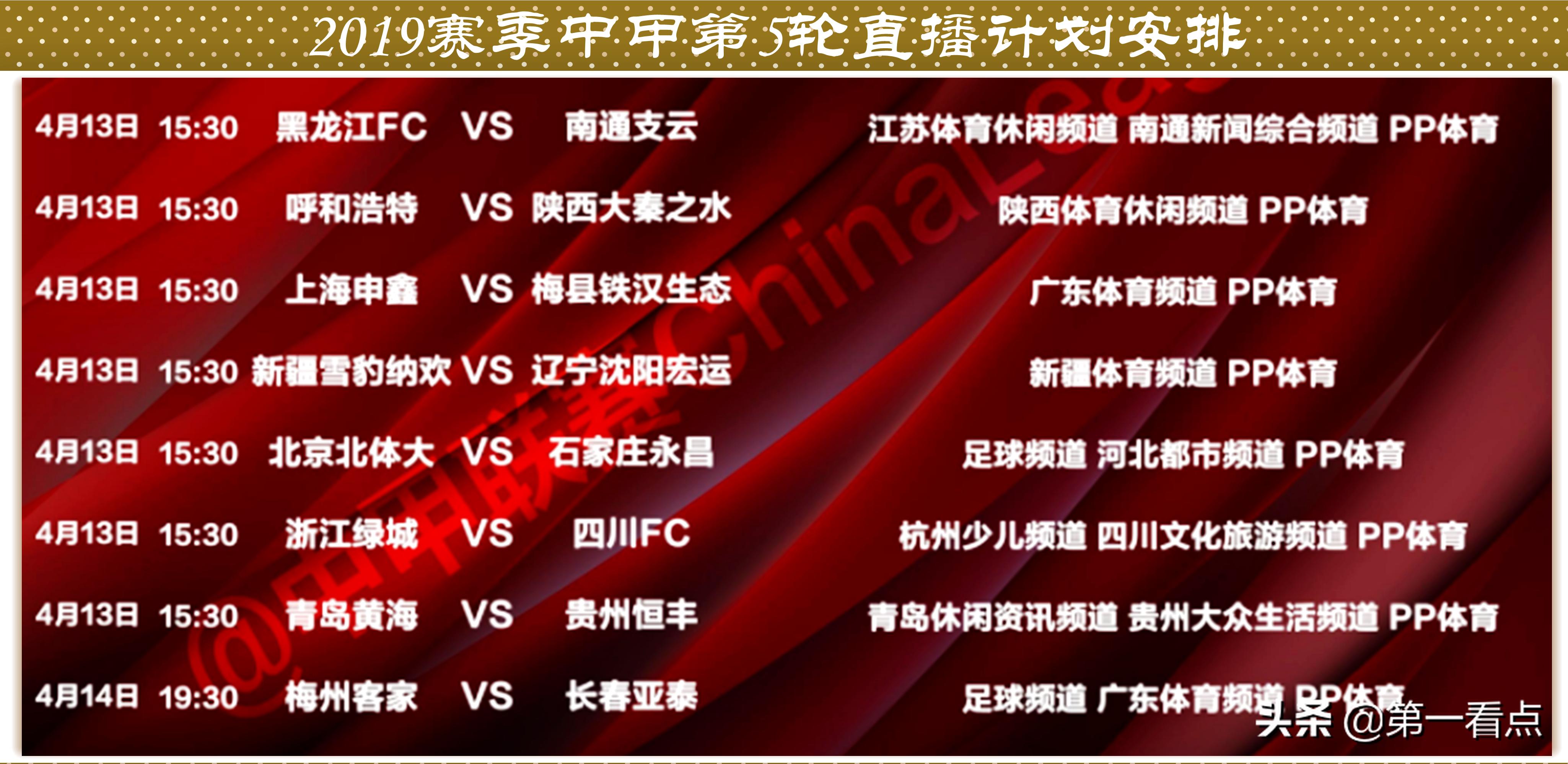 中甲第五轮赛程,2020中甲联赛第五轮前瞻