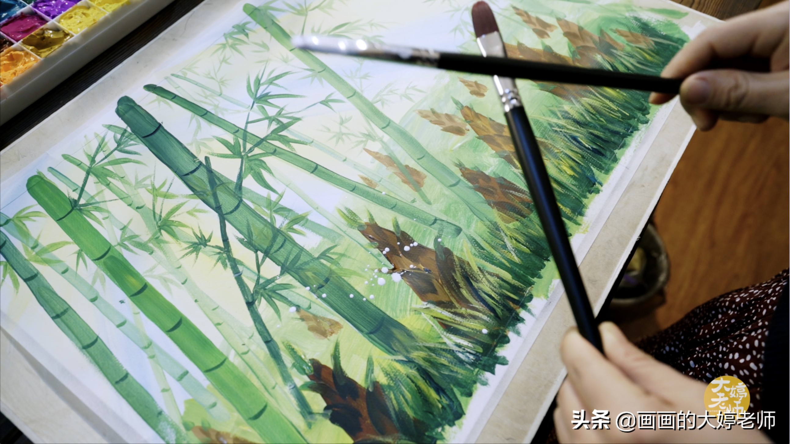 画一幅笋芽儿,画一幅春天生机勃勃长出植物的画