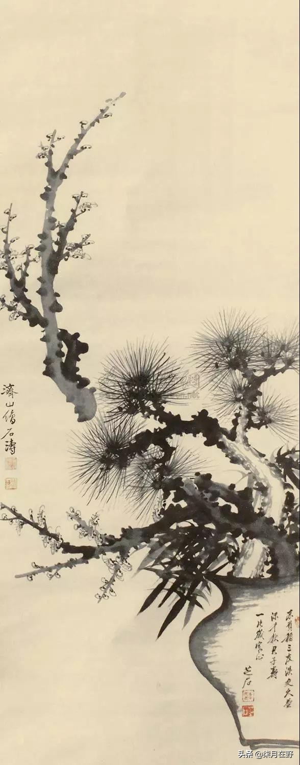 松竹梅岁寒三友桃李杏春风的出处,元朝青花松竹梅岁寒三友执壶图片