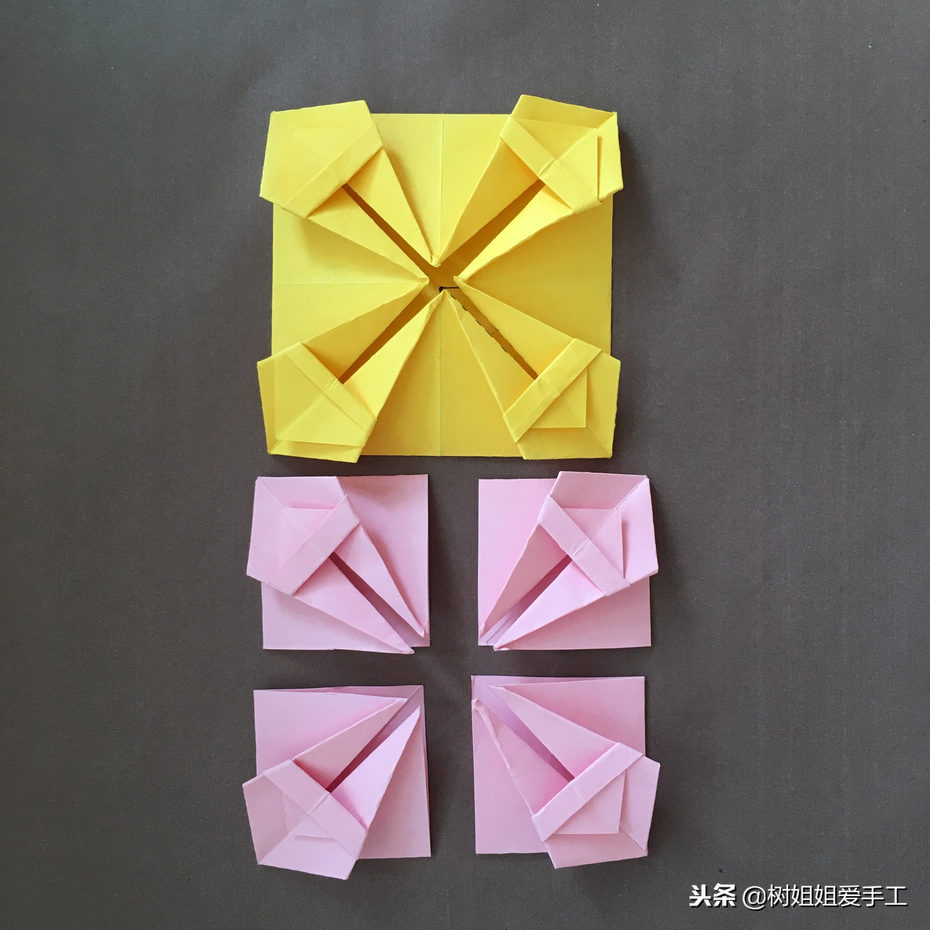 八角花篮手工制作折纸,八角小花篮折法