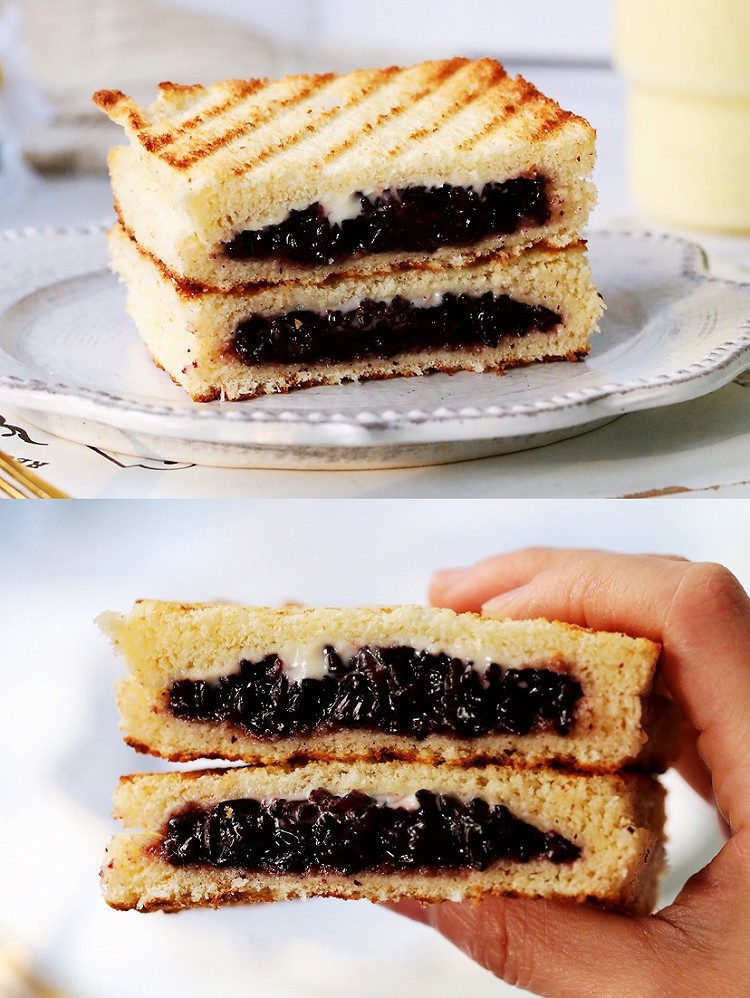 自制好吃的紫米面包,黑米馅面包做法大全视频