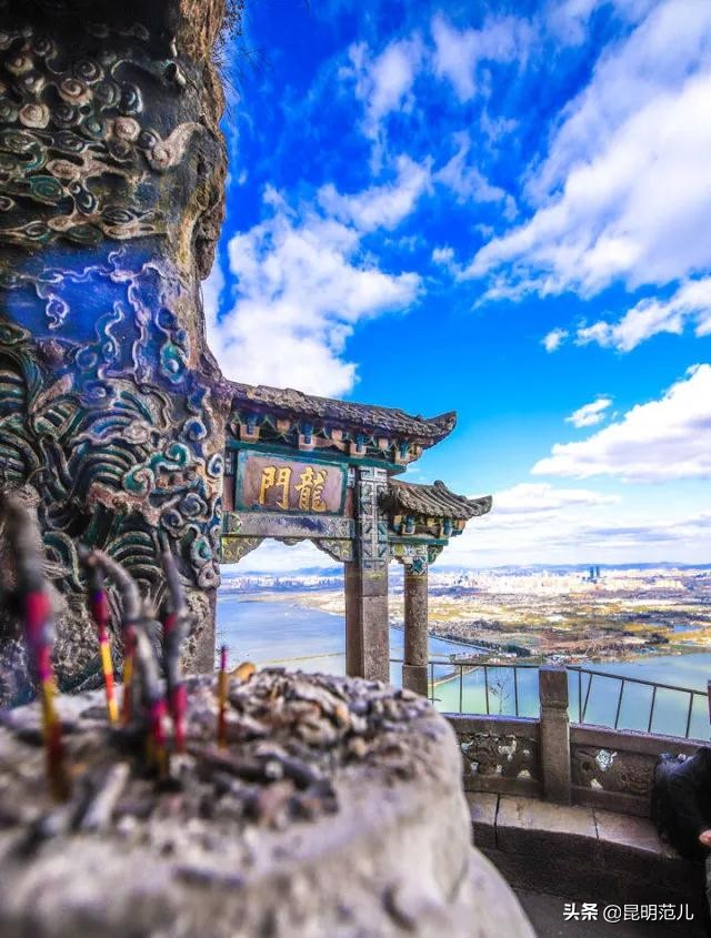 看滇池夕阳,五百里看滇池全景