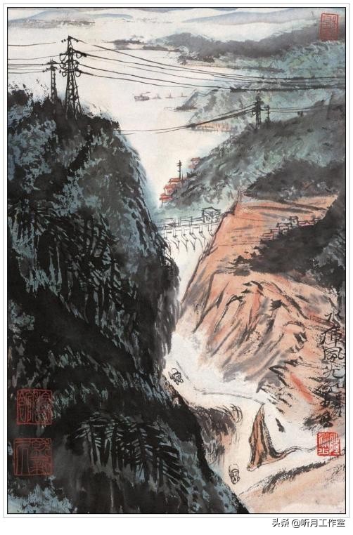 陆俨少山水画教学视频雁荡山写生,杨宝杰老师陆俨少大幅山水画鉴赏