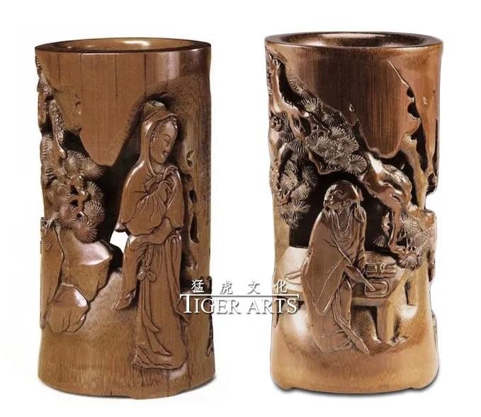 笔筒文艺中式,笔筒竹子论语