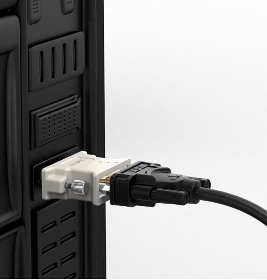 hdmidvivga三种接口的显示器,显示屏上的dvi和hdmi要怎么接主机