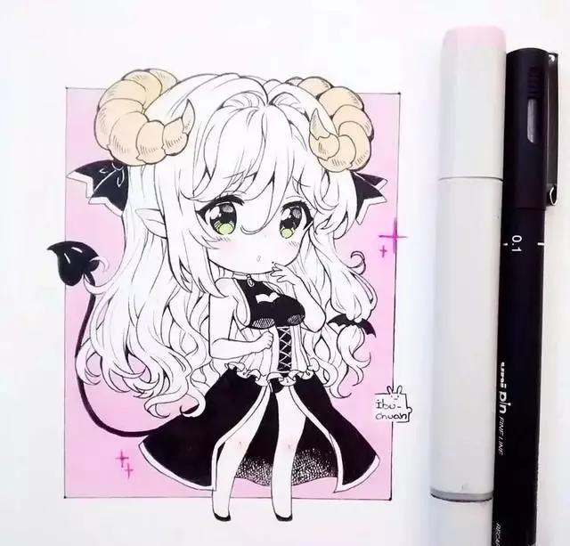 马克笔动漫上色教程q版,动漫手绘马克笔上色教程