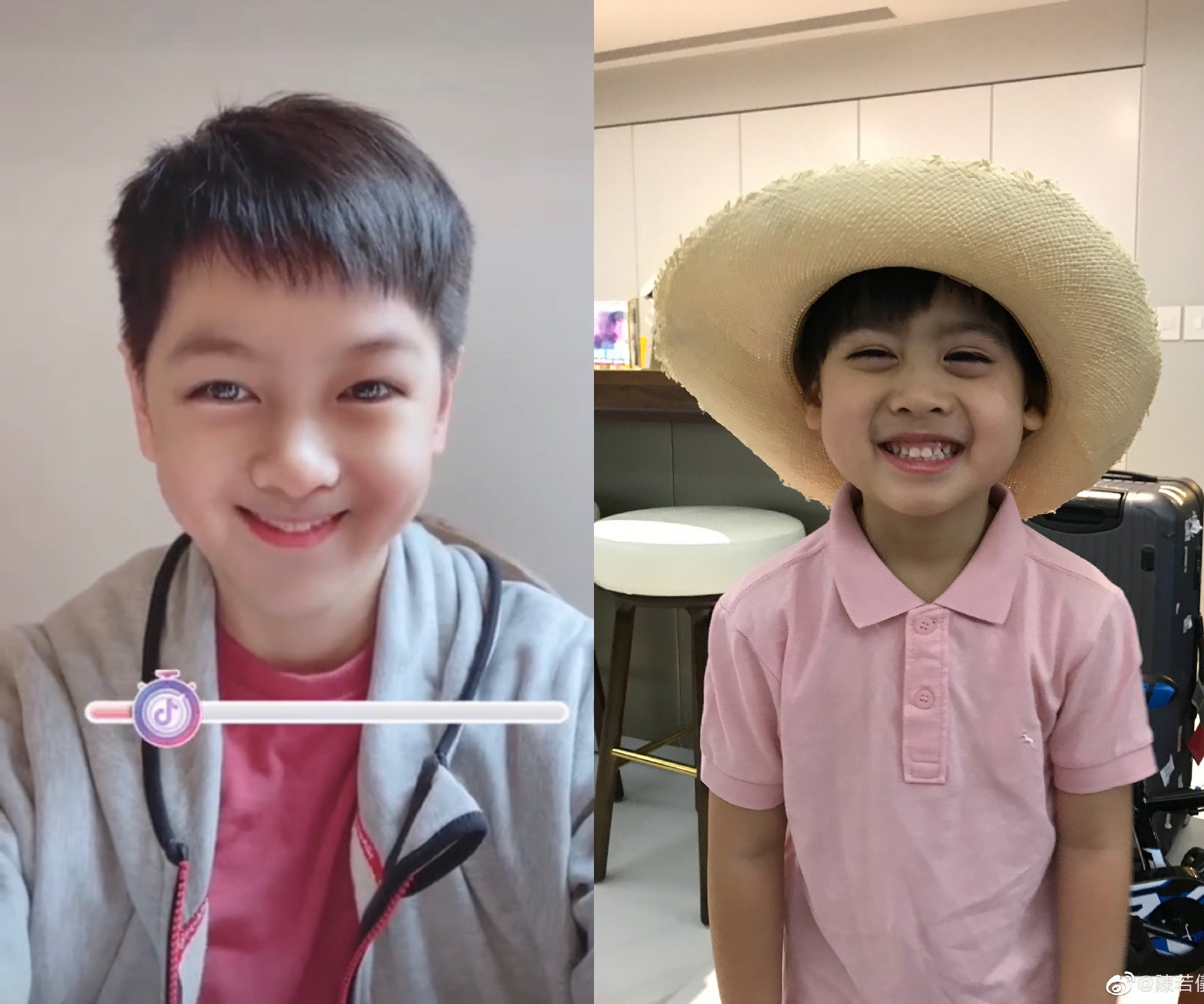 林志颖11岁儿子kimi罕露面,林志颖双胞胎儿子谁和kimi哥哥像