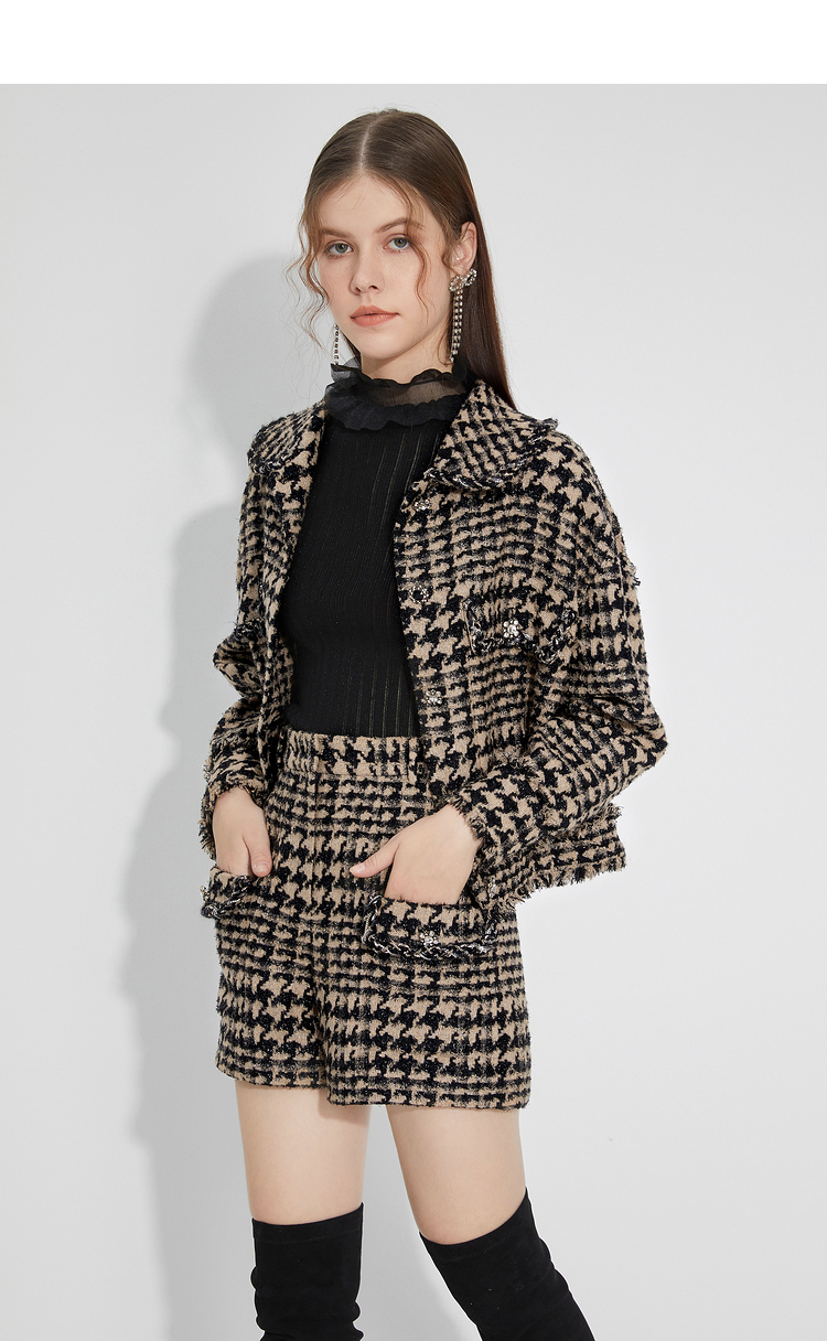 小香风羽绒外套女款中长款莱茵,女款小香风外套冬修身莱茵