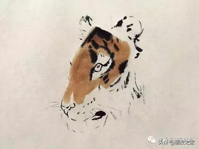 蔡育贤写意老虎的画法,写意老虎画法教学视频