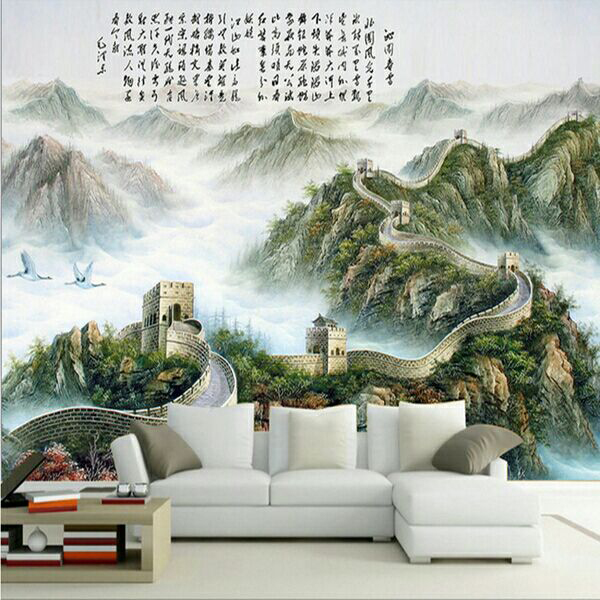 电视背景墙有山水忌讳么,岩板山水电视背景墙效果图