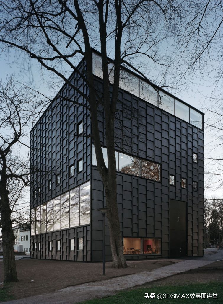 「室内效果图」瑞典卡尔马艺术博物馆室外效果图表现思路