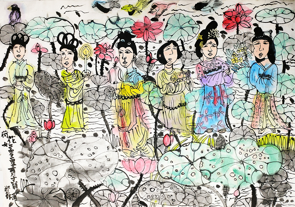 郑鑫绘画成长记录：线描篇（五）校园同学系列——创作