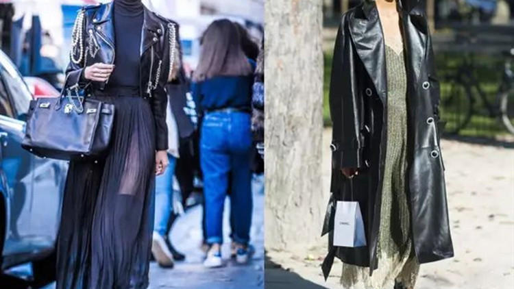 短款皮衣各种时尚搭配图 (高级时髦皮衣穿搭)