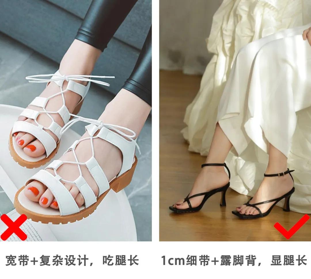 小个子休闲凉鞋穿搭,夏季百搭潮流凉鞋两穿显脚小