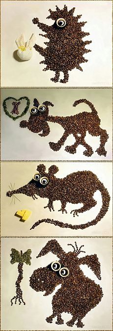 儿童手工五谷杂粮拼画,手工拼贴画教程简单又漂亮