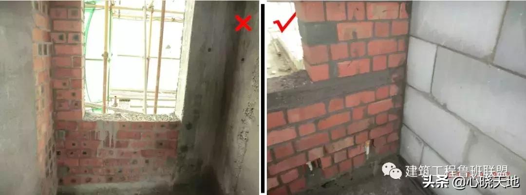 工程实例存在问题及原因分析,砌筑工程质量控制要点对比图