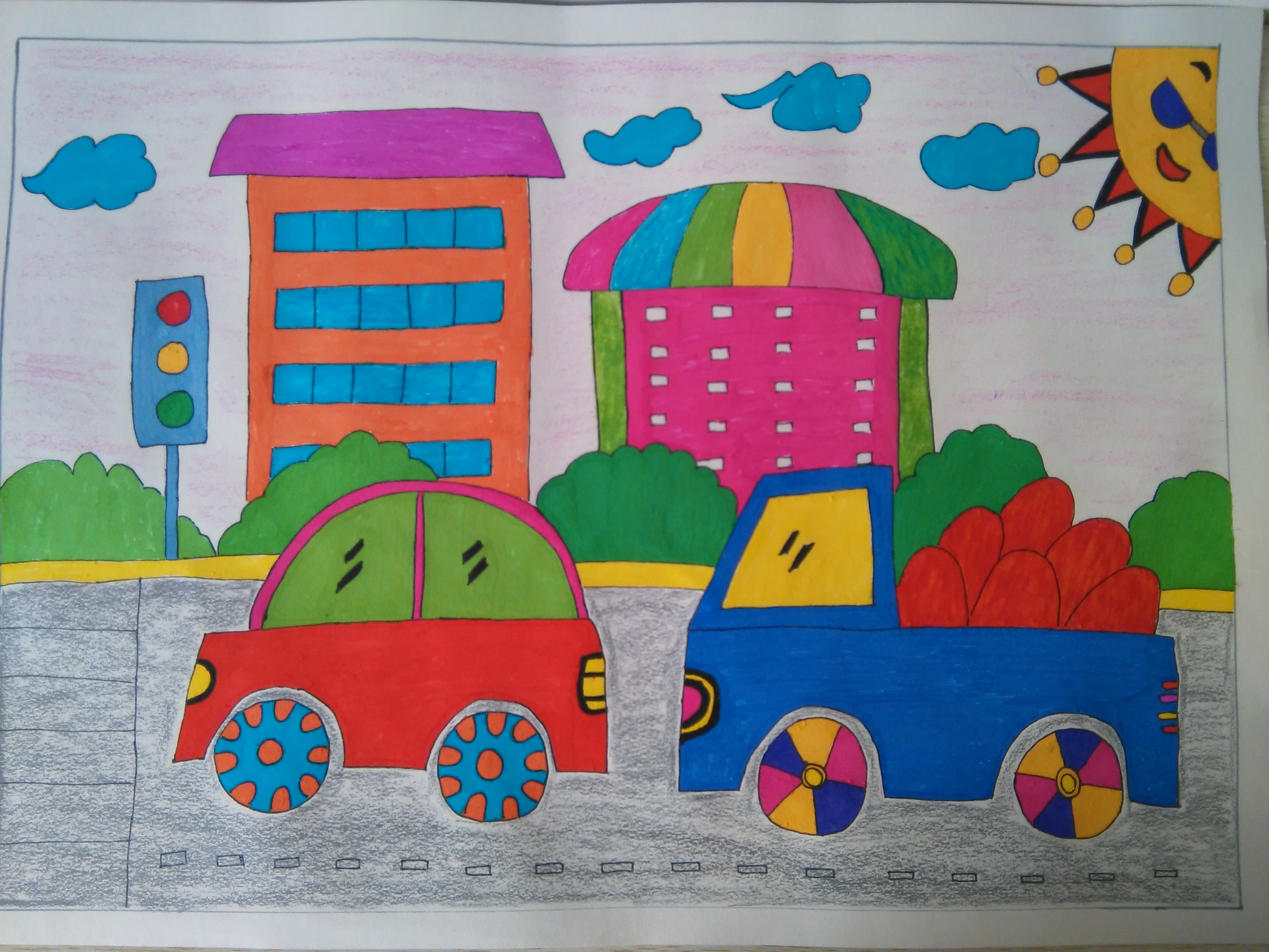 少女心爆棚的又简单的简笔画,安静女孩彩色简单简笔画图片