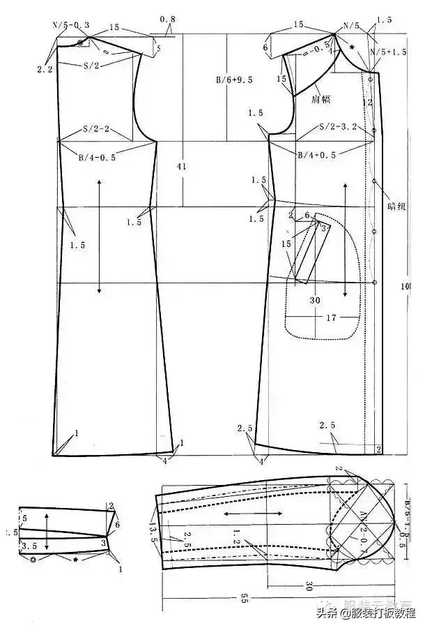 服装制版纸样怎么看,龟背服装制版纸样