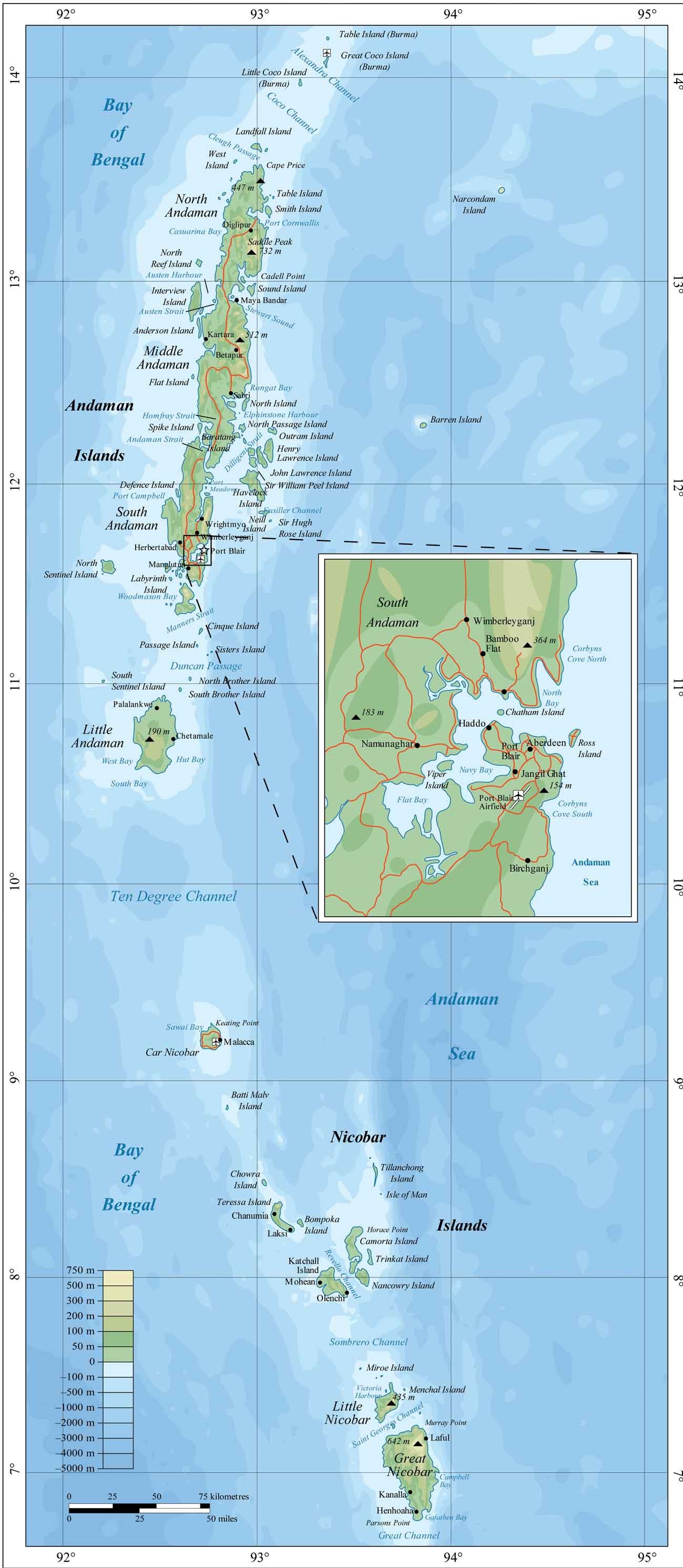 安达曼尼科巴群岛距离缅甸多远,安达曼群岛印度缅甸