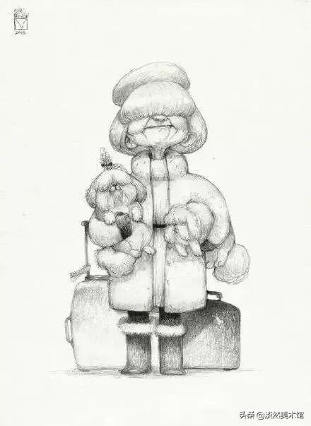 素描画原来可以这么美,素描风插画