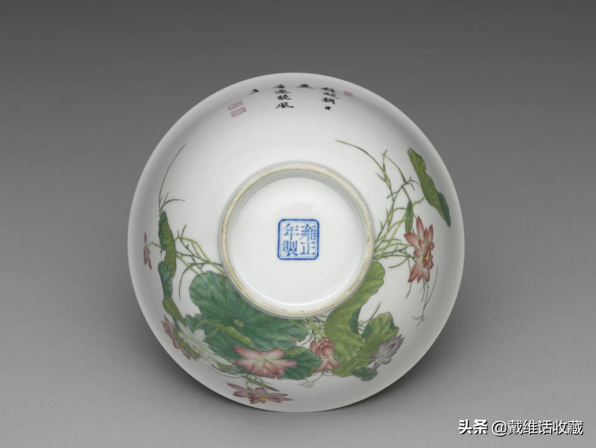 雍正珐琅彩真品款识用料,清雍正珐琅彩红料