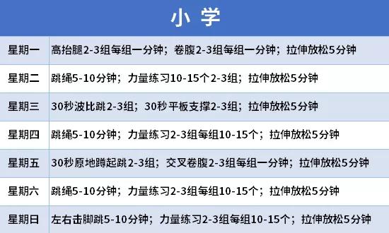 小学居家锻炼的运动项目,小学生居家锻炼指南