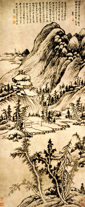 明代吕纪山水画作品高清大图赏析,明代周用山水画作品高清大图赏析