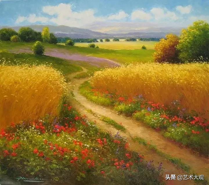 意境花卉绘画,花开无语排版