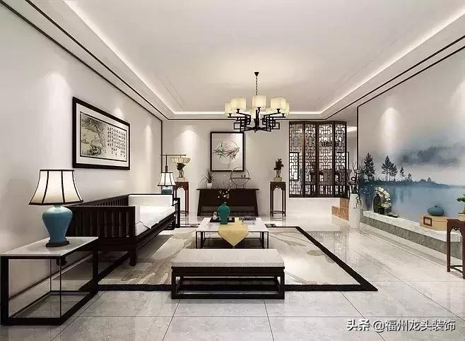 中式客厅大气,红木新中式客厅大气