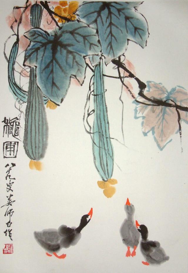 娄师白小鸭子画法,娄师白小鸭子