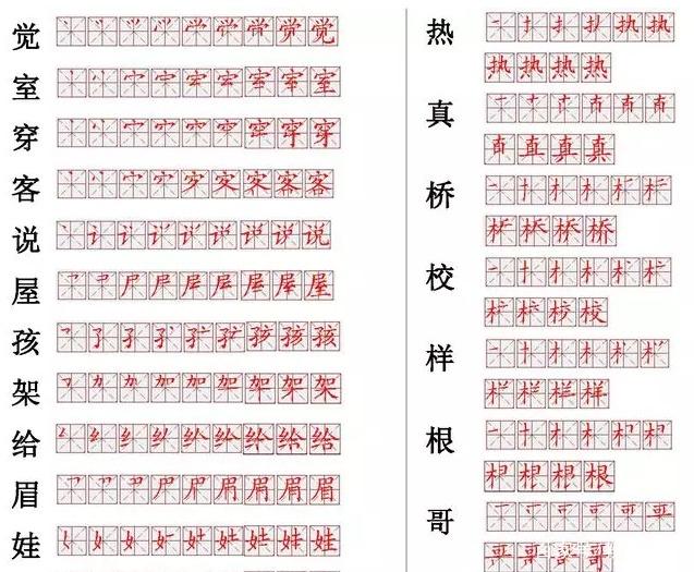 语文老师整理：560个小学常用汉字笔画笔顺表！小学阶段多练习