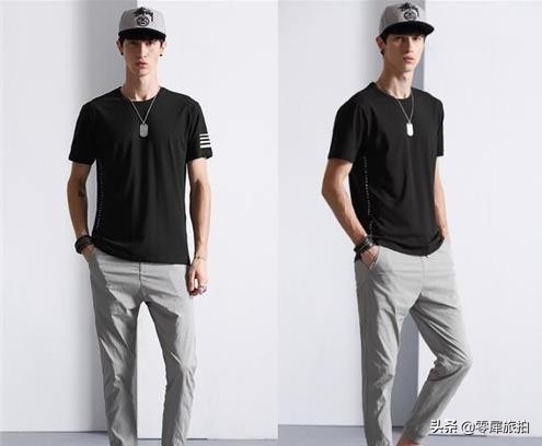 男生黑色哈伦裤配什么短袖好看,秋装黑色哈伦裤搭t恤的穿法