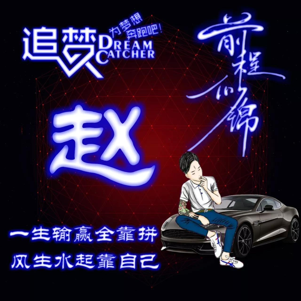 135期:荧光励志单字头像图，一生输赢全靠拼，风生水起靠自己