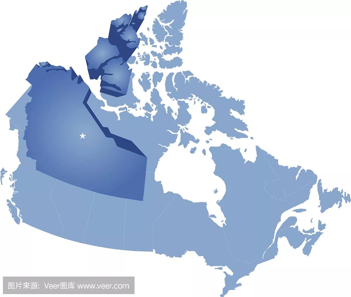 加拿大概况及国土面积,加拿大行政区域划分地图