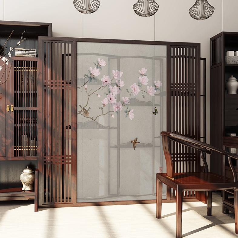 茶室隔断屏风现代简约,不锈钢茶室屏风隔断新中式